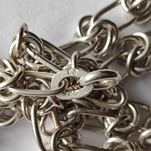 Vintage 925 silver sterling Chain Necklace. Silver massive chain Europe 30.3 g. - Picture 7 of 10