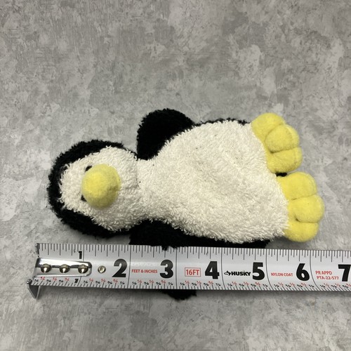 Vintage Russ Home Buddies Black White Perky Penguin Terry Cloth Beanbag Plush 5” - Picture 6 of 6