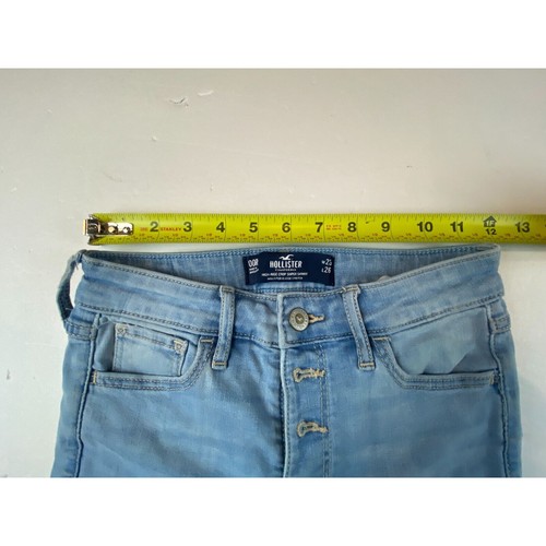 Hollister Womens Jeans Light Blue W23 L26 Distressed High Rise Crop Super Skinny - Picture 9 of 14