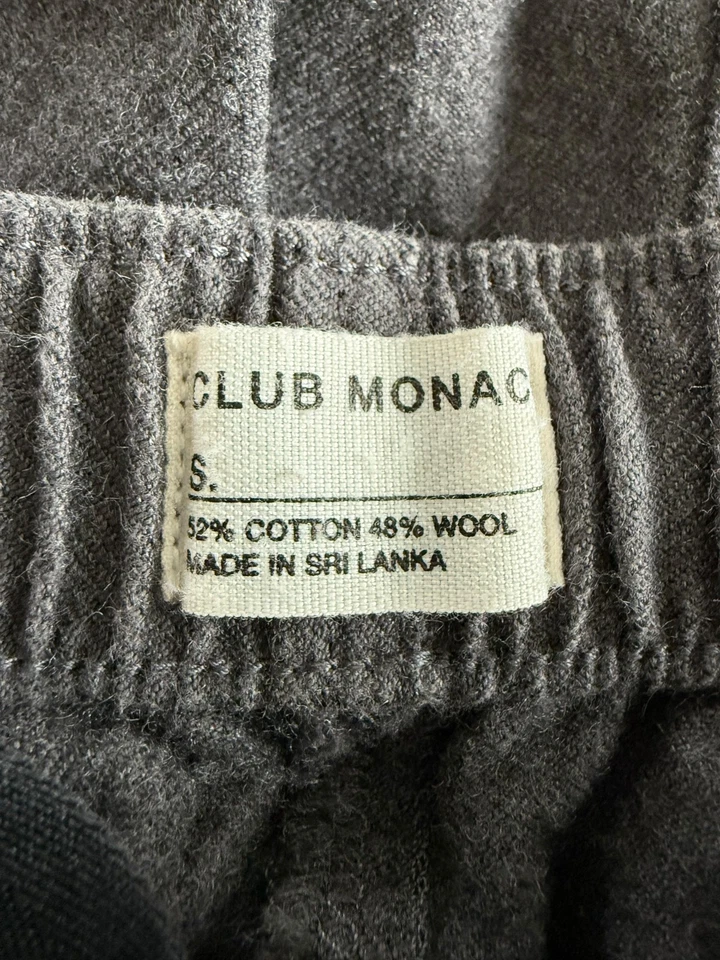 Club Monaco Wool Cotton Drawstring Pants Gray Small - Image 3 of 4