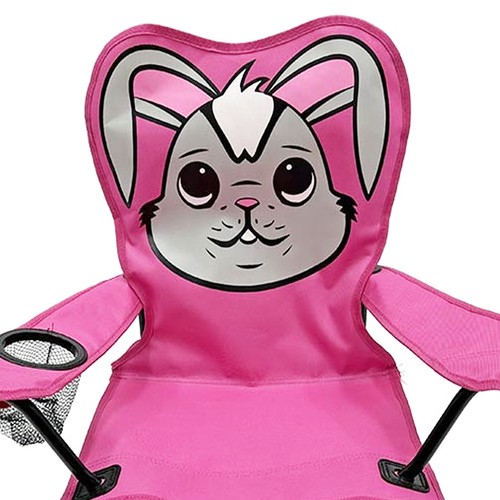 Kinder Campingstuhl Anglerstuhl Pink Getränkehalter + Tasche Motiv Hase - Bild 3 von 3