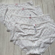 New Women's SKIMS Set Of 4 Snow Rose Lightweight Cotton Lace Briefs Size L