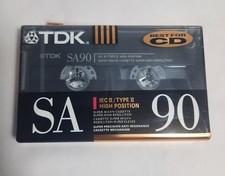 Vintage NOS TDK SA90 Blank Cassette Tape IEC II, Circa 1991, Packaging Damaged.