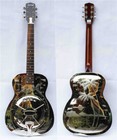 Jonathan Gloss Nickel Finish Sandblasted Palm Tree Duolian Resonator Guitar