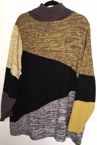 Pure by Ulla Popken Damen Pullover 29/30 Langarm Bio Colorblock Oberteil - Bild 2 von 2