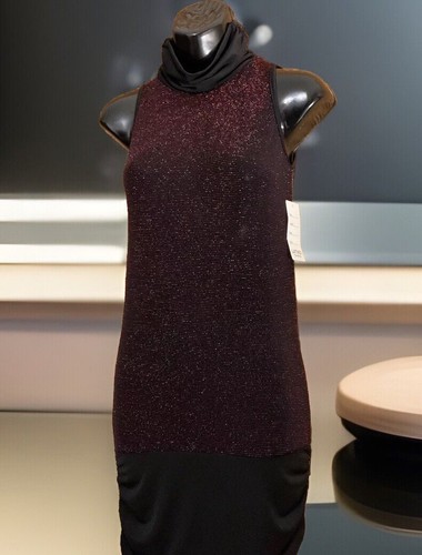 LATINO PARIS ROT/SCHWARZ STRETCH LUREX MINIKLEID EINGRÖSSE - Bild 7 von 12