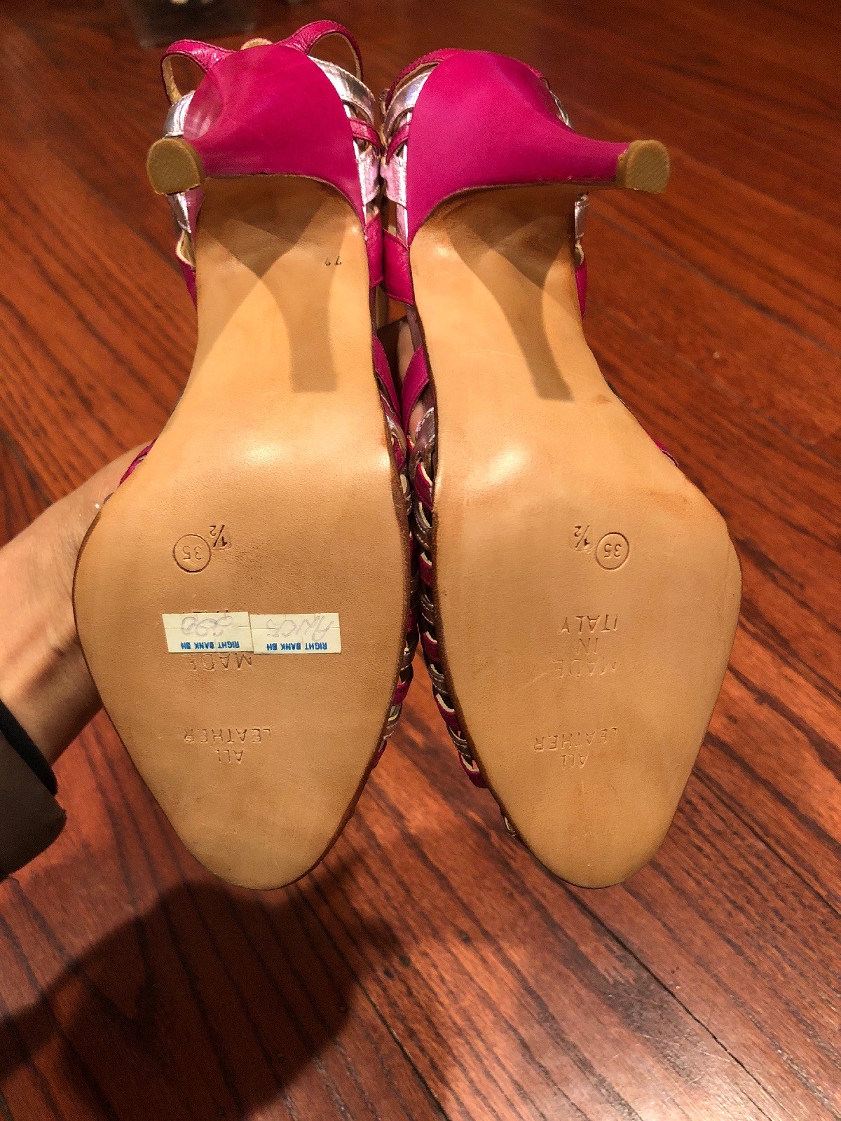 New New New VTG Maud frizon leather high heel Sandals size 35.5 In Hot Pink & Silver 73eff1 New New New VTG Maud frizon leather high heel Sandals size 35.5 In Hot Pink & Silver 73eff1