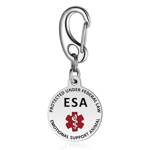 Leash King Dual-sided Medical Alert ESA / Service Dog Tag w/ Quick Clip - Picture 11 of 18