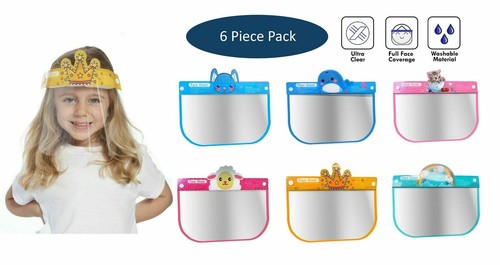 KIDS FACE SHIELD SAFETY COVER GUARD REUSABLE FULL PROTECTION VISOR 10 PACK - Picture 3 of 28