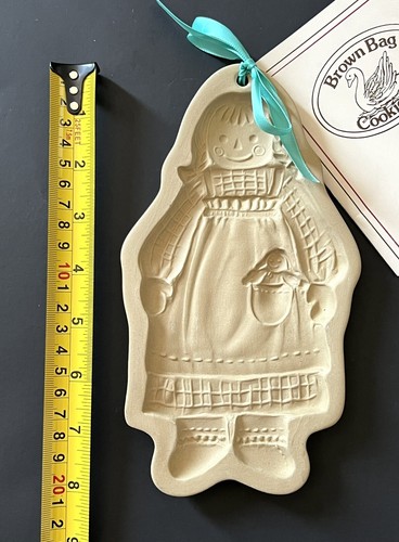 2 Vintage Brown Bag Cookie Art Cookie Mold Farmer Boy & Girl Bunny Recipe Book - Picture 14 of 16