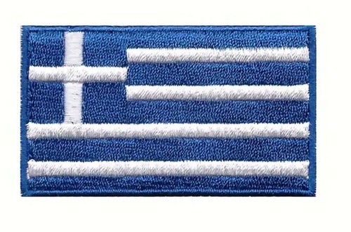 🔥 Griechenland Griechische Flagge gestickt Patch Nähen Bügelbild blau-weiß EMBLEM HELLAS - Bild 1 von 6