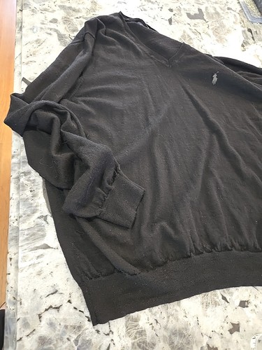 Polo Ralph Lauren Men's Washable Merino Wool V-Neck Sweater  black XXL - Picture 9 of 11