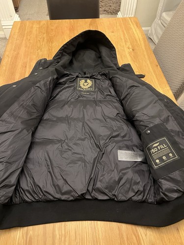 Belstaff Puffer Jacket Mens, Black, Hooded, 750 Down Fill, Size XL 42 - 第 4/11 張圖片
