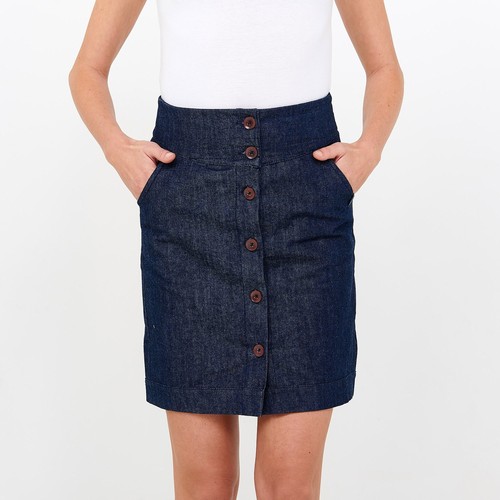 Falda Vaquera Tranquila Falda Vaquera Botones Azul Magnolia S18F14 - Imagen 6 de 6