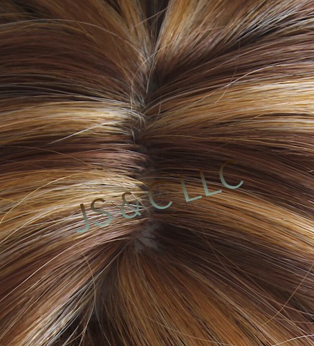 Mezcla de cabello humano PELUCA COMPLETA CALOR OK ONDULADO Long WBCA Auburn BRown Blonde mezclado D8/12 - Imagen 7 de 8