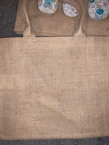 Borsa tote in iuta ricamata con uovo primavera/pasqua sacchetto regalo piccolo - Foto 6 di 6