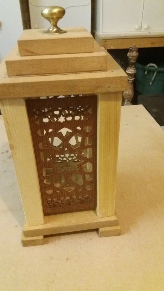 Wooden decorative candle Lantern - Oriental / Vintage style. Laser cut panels. - Image 2 of 4