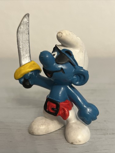 THE SMURFS PIRATE 🏴☠️ SMURF 2” ACTION FIGURE VNTG (1978) PEYO PVC TOY - Picture 2 of 14
