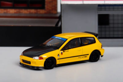 CR SW 1:64 JDM Yellow EG6 Civic SIR Hatchback Sport Model Diecast