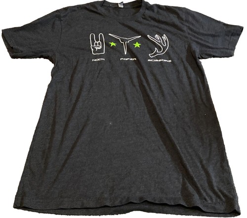 T-Shirt Rock Paper Schere Herren groß grau Rundhalsausschnitt kurzärmelig Top Level 1