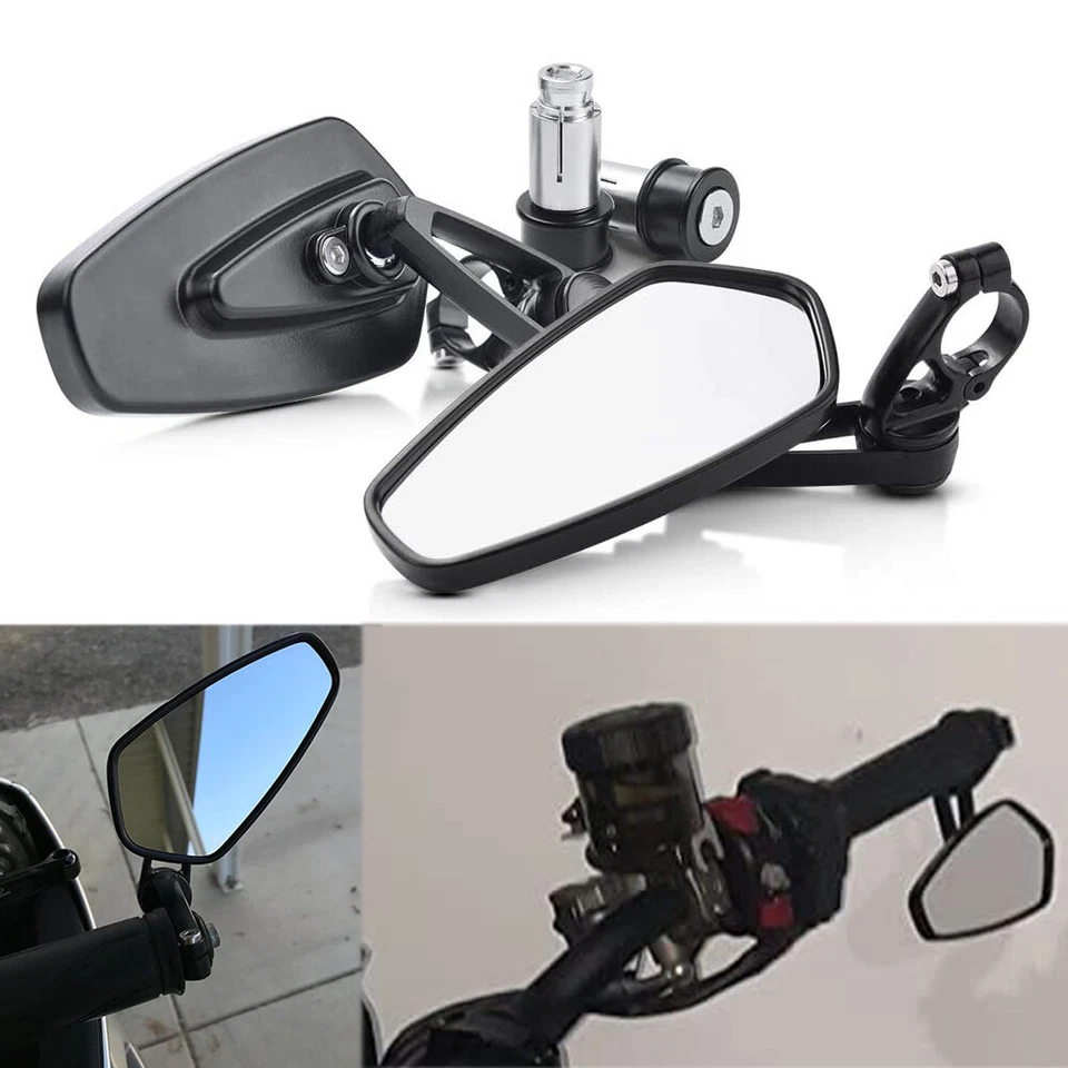 Espejos retrovisores laterales con extremo de barra de 7/8" para Honda CB500F CB550F CB650F CB750 CB1000 Foto 4 de 4