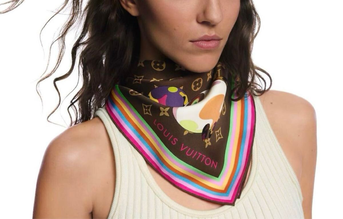 LOUIS VUITTON × MURAKAMI スカーフ NEW LOUIS VUITTON Limited Edition BLACK MULTICOLOR MURAKAMI