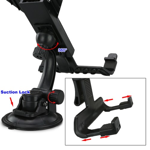 Car Mount Windscreen Suction Holder For iPad Mini Samsung Android Tablet 8-12" - Picture 6 of 8