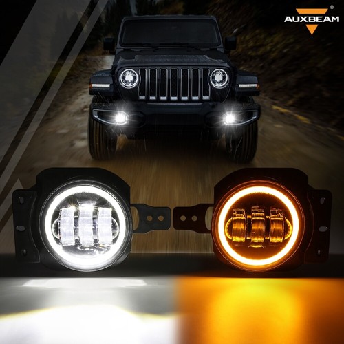 4x AUXBEAM 9" DOT LED Headlights DRL + Fog Light for Jeep Wrangler JL 2018-2023 - Bild 4 von 12