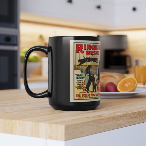 Ringling Brothers Barnum Bailey Circus Poster Black Mug, 15oz Coffee Cup - Picture 7 of 7