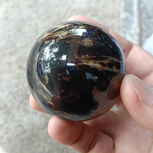 96 gr 56 mm Indonesia Sumatra Amber Sphere Polished Rough Raw Stone Gemstone 9 - Picture 13 of 14