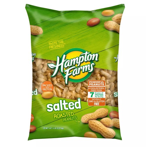 Pack of 2 Hampton Farms Salted In-Shell Peanuts (5lbs) - Free & Fast Shipping - Picture 2 of 2