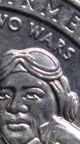 2021 P Washington Quarter ERROR Defective Die - Die Chip on Airman's Goggles - Picture 4 of 5