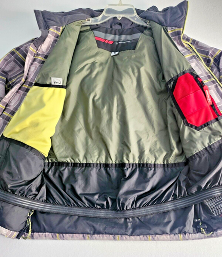Mens Insulated Ski Snowboard Jacket Obermeyer Foundation Gray Plaid Size Small - Picture 6 of 23