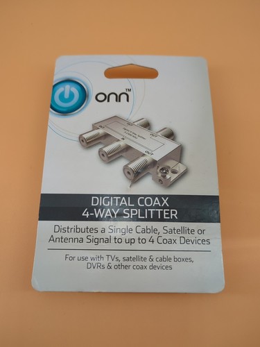 Onn Pro Digital Coax 4-Way Splitter 5-2500 Mhz | Brand New & Sealed - Picture 1 of 2