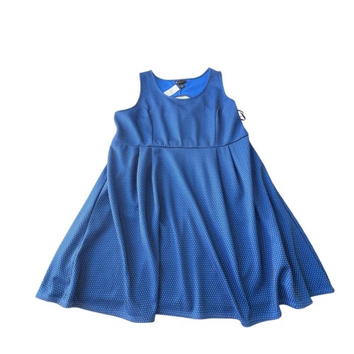 Lane Bryant Womens Blue Dress Size 26 Fishnet Flare Skater Rockabilly Textured - Picture 8 of 9