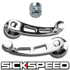 2 BILLET ALUMINUM WINDOW CRANK HANDLE WINDER FITS HONDA CIVIC/DEL SOL CHROME