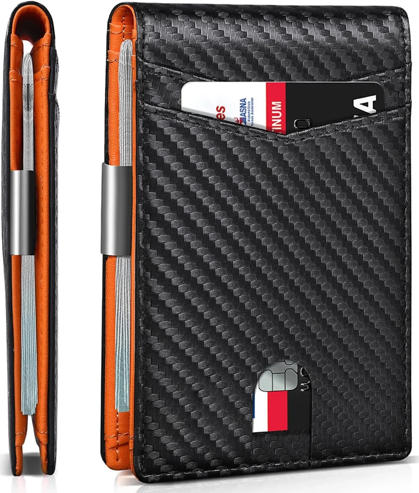 Slim RFID-Blocking Leather Wallet for Men – Minimalist Card Holder with Money Clip-image