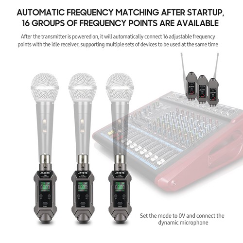 Microphone Wireless XLR Adapter System Transmitter Receiver Rechargeable Q5Y9 - Picture 10 of 12
