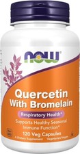 NOW Quercetin with Bromelain, 120 Veg Capsules, Flavour | Pineapple
