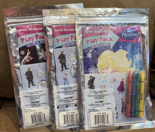 DISNEY FROZEN PLAY PACK (3)GRAB & GO COLORING BOOK/CRAYONS/STICKERS - Picture 2 of 4