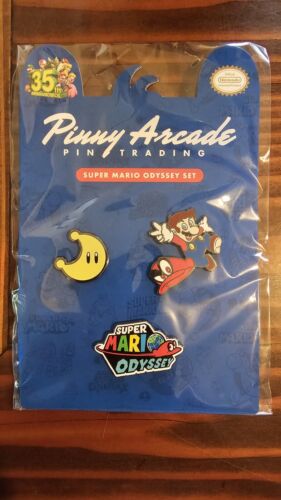 Pinny Arcade Pin Set Mario 35TH Anniversary Odyssey Discontinued In Hand - Picture 2 of 3