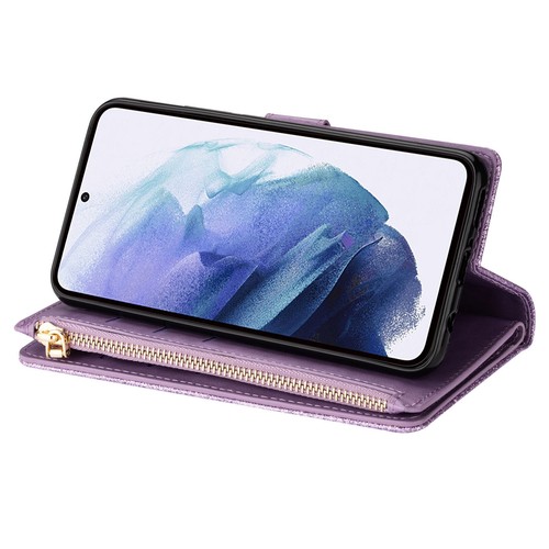 For Samsung A14 A13 A53 S24 S23 S22 S21 Glitter Zipper Leather Wallet Strap Case - Picture 24 of 62