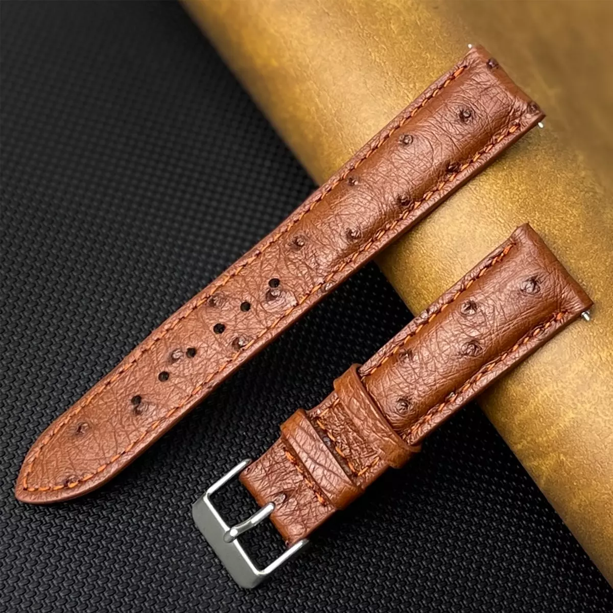 Ostrich leather strap hot sale
