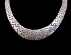 Sterling Silver Vintage Woven Graduated Chain Link Necklace