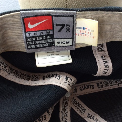 Golden Gate Giants Hat Cap Black Embroidered Nike Emblem Fitted 7 ⅝ Wool Blend - Picture 7 of 8