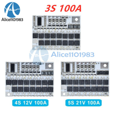 3S 4S 5S 12V 100A BMS Li-ion LMO Li-ion Battery Protection Circuit Board