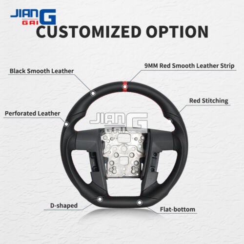 Full Leather Sport Steering Wheel Fit 2009-2014 Ford F150 Raptor No Heated Red - Bild 4 von 18