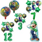 Luigi Birthday Balloons Super Mario Gaming Party Decorations Kids Party Theme