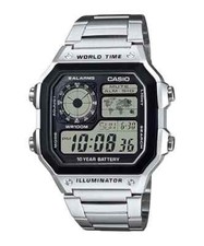 Casio AE-1200WHD-1A 10 Year Battery Life Digital Stainless Steel Quartz Watch