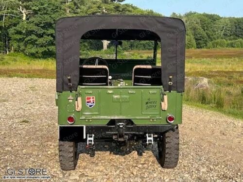Soft Top Set for Willys Jeep CJ3A/3B-Fits Civil Bow Frame - Black Denim - Picture 8 of 20